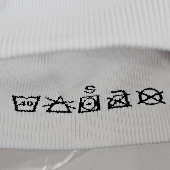 Joja Exhale White Cropped 1/2 Zip Textured Long Sleeve Pullover Size S NWOT - Picture 9 of 13